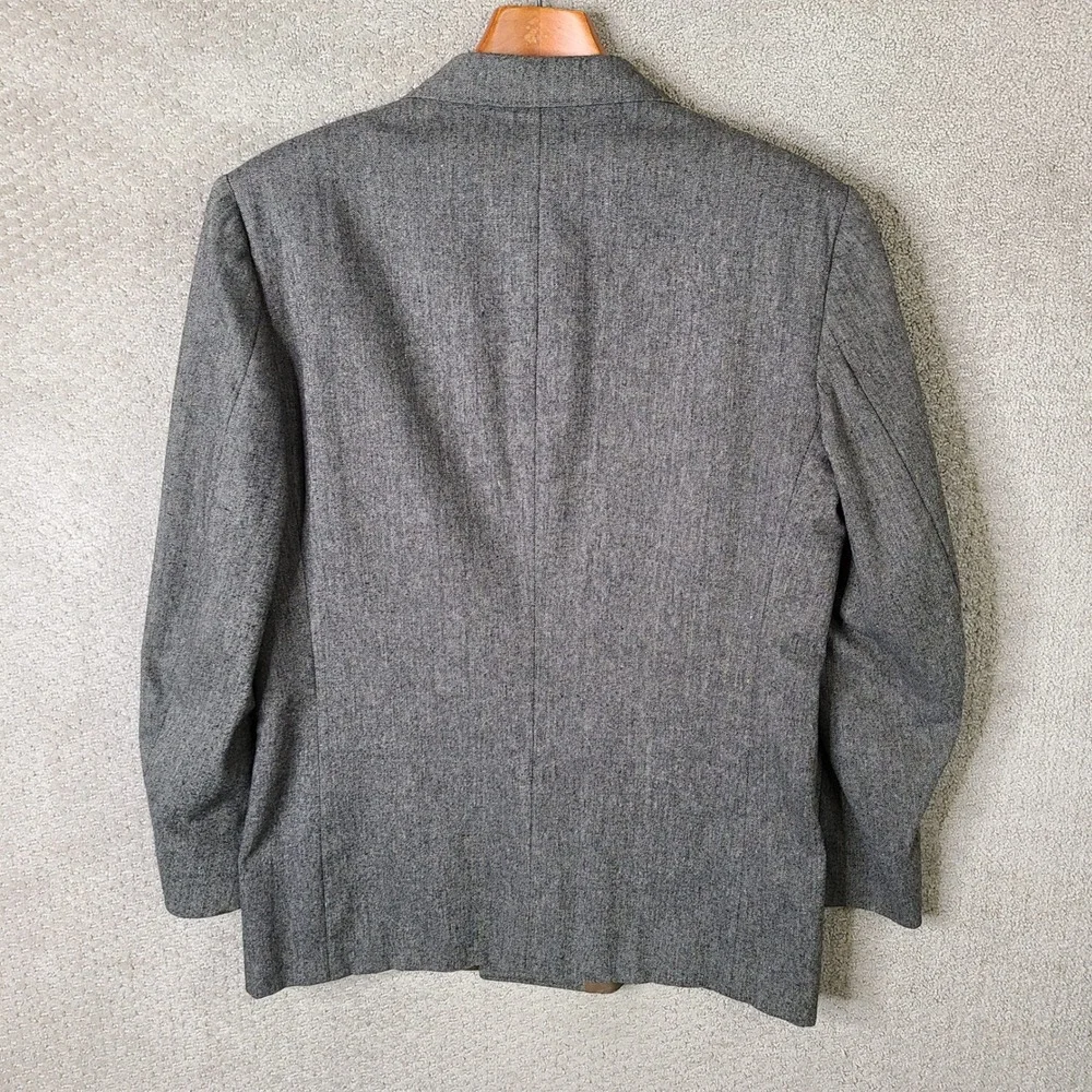 Vintage Futura Jacket Mens 44 Brown Tweed Blazer Double Breasted Wool Blend USA